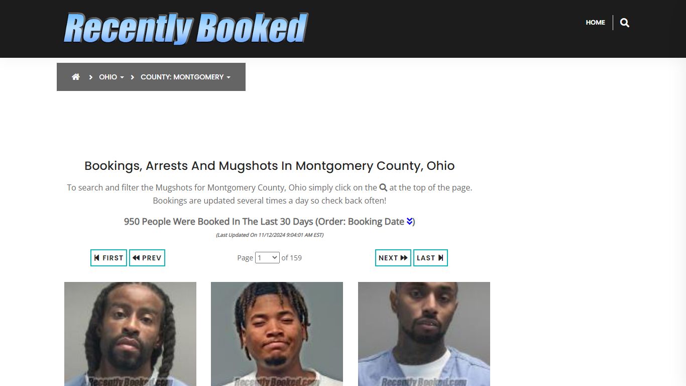 Bookings, Arrests and Mugshots in Montgomery County, Ohio - Recently Booked